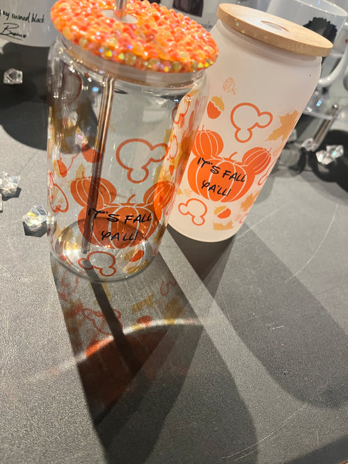 Glass Magical Mouse Pumpkin Tumbler