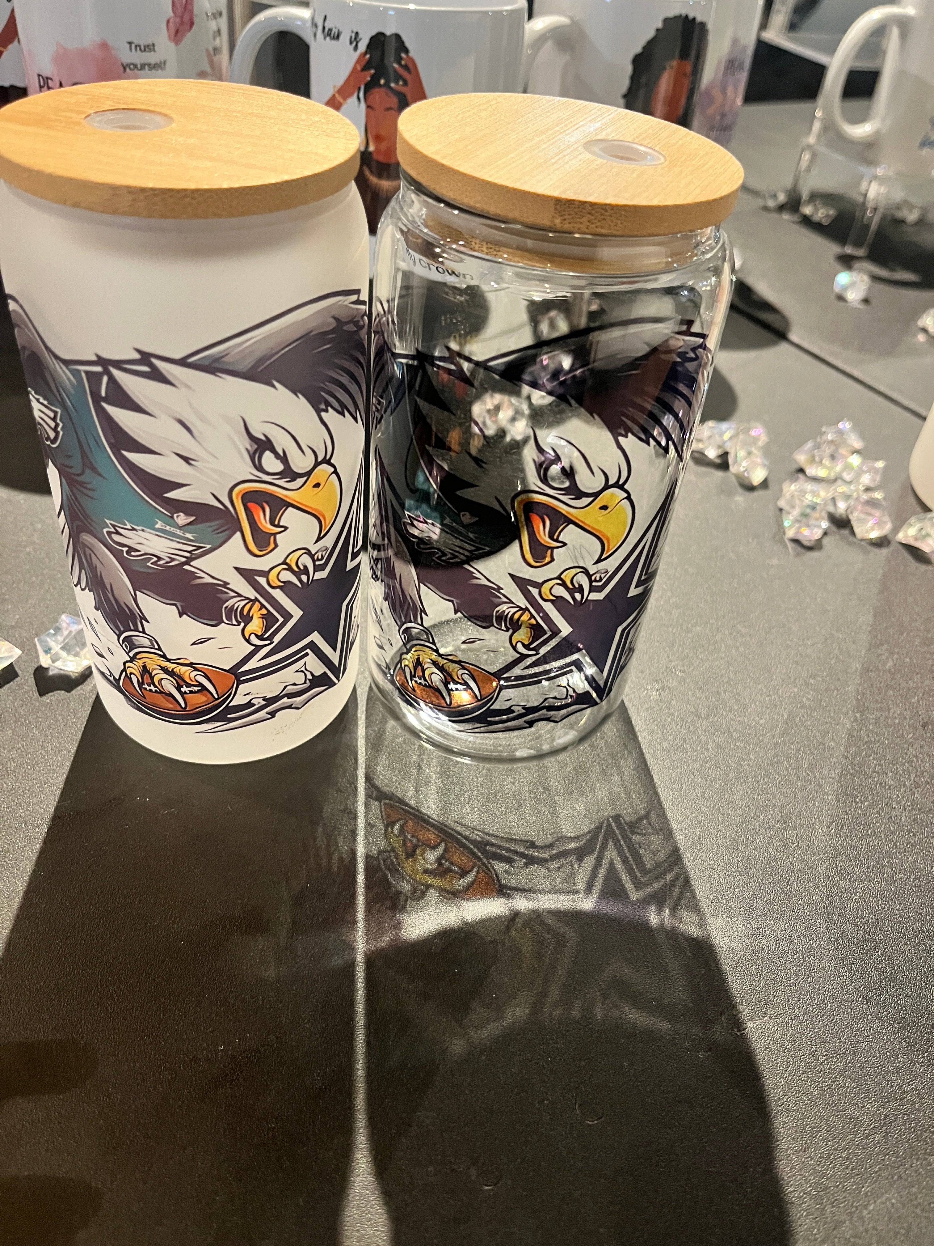 The Midnight Green & Silver Star Frosted Tumbler